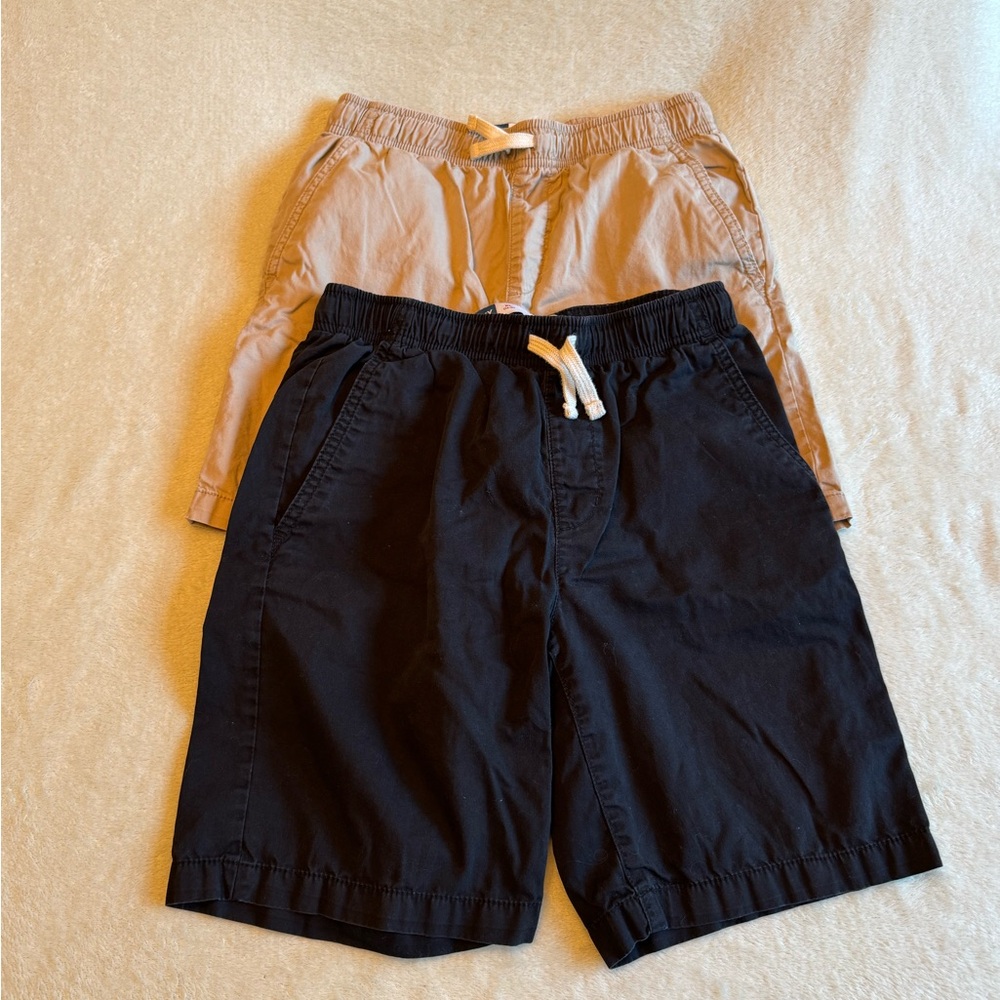 Old Navy Black Tan/ Khaki Boys Twill Cotton Shorts Set size 14 16 XL